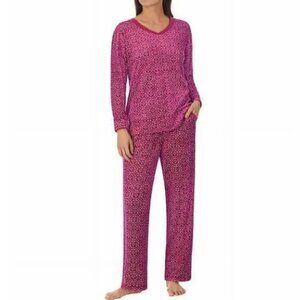 NAUTICA 2PC WOMEN'S SLEEPWEAR SET SILKY STRETCH FLEECE - PURPLE  - XXL
